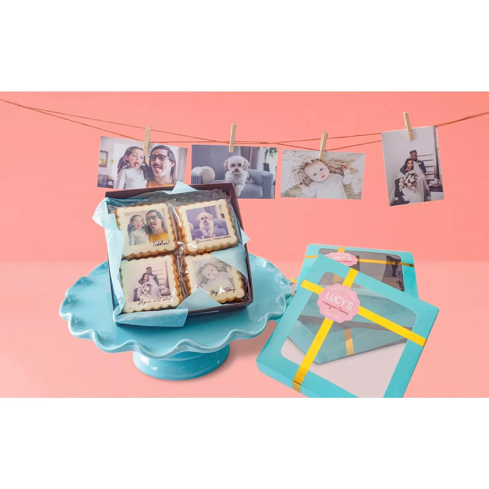 Custom Photo Cookie, Thinking of you Gift, Thank You Sugar Cookies