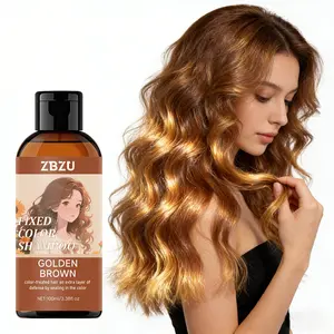 100ml Golden Brown Color-Protect Shampoo (with Hyaluronic Acid) | Gentle Formula, Deeply Cleanses & Moisturizes, Prevents Dryness & Frizz, Locks in Color & Protects Dyed Golden Shades from Fading