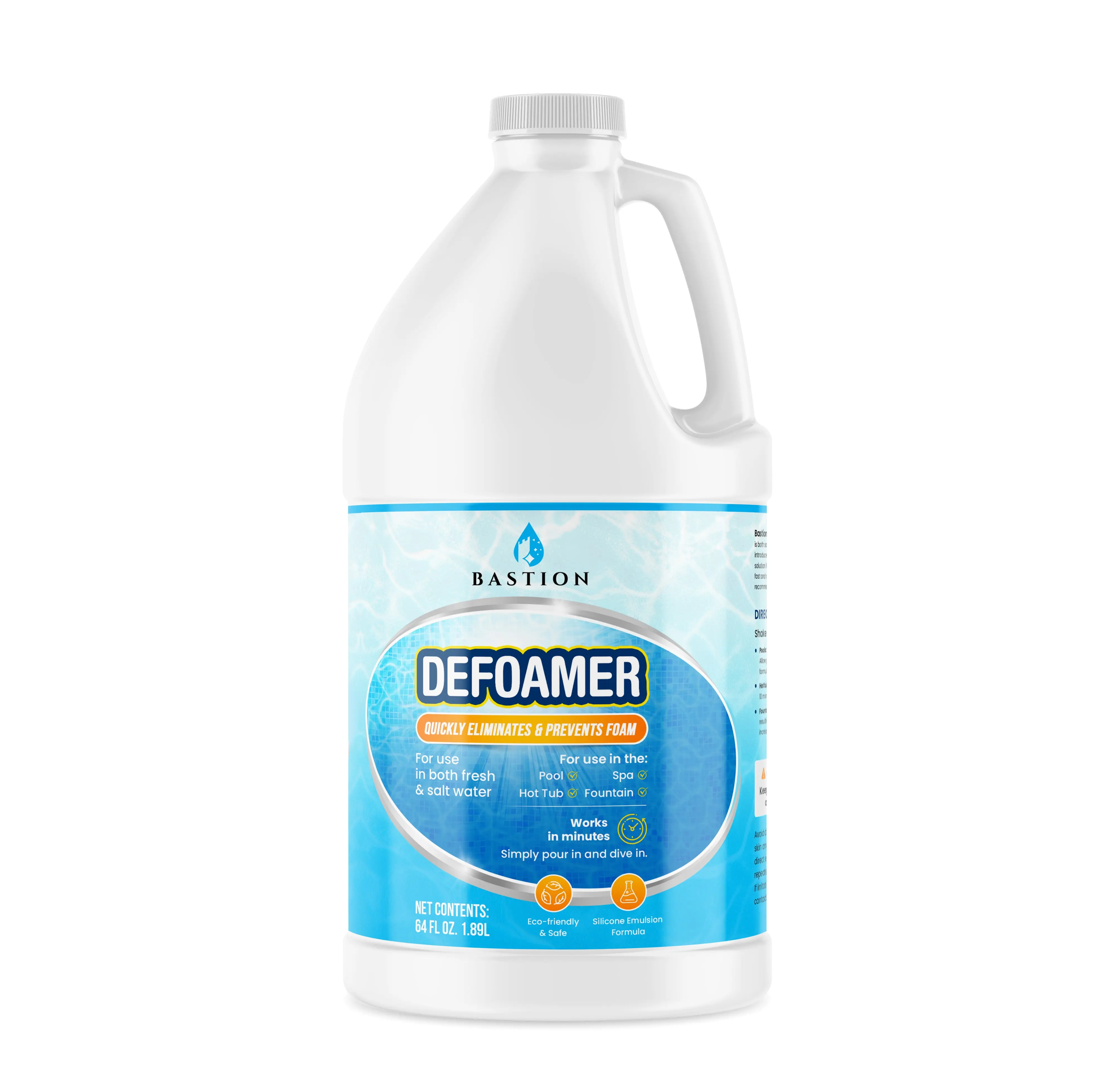 Hot Tub Defoamer - Pool, Fountain, & Spa - Antifoam Concentrate 64oz.
