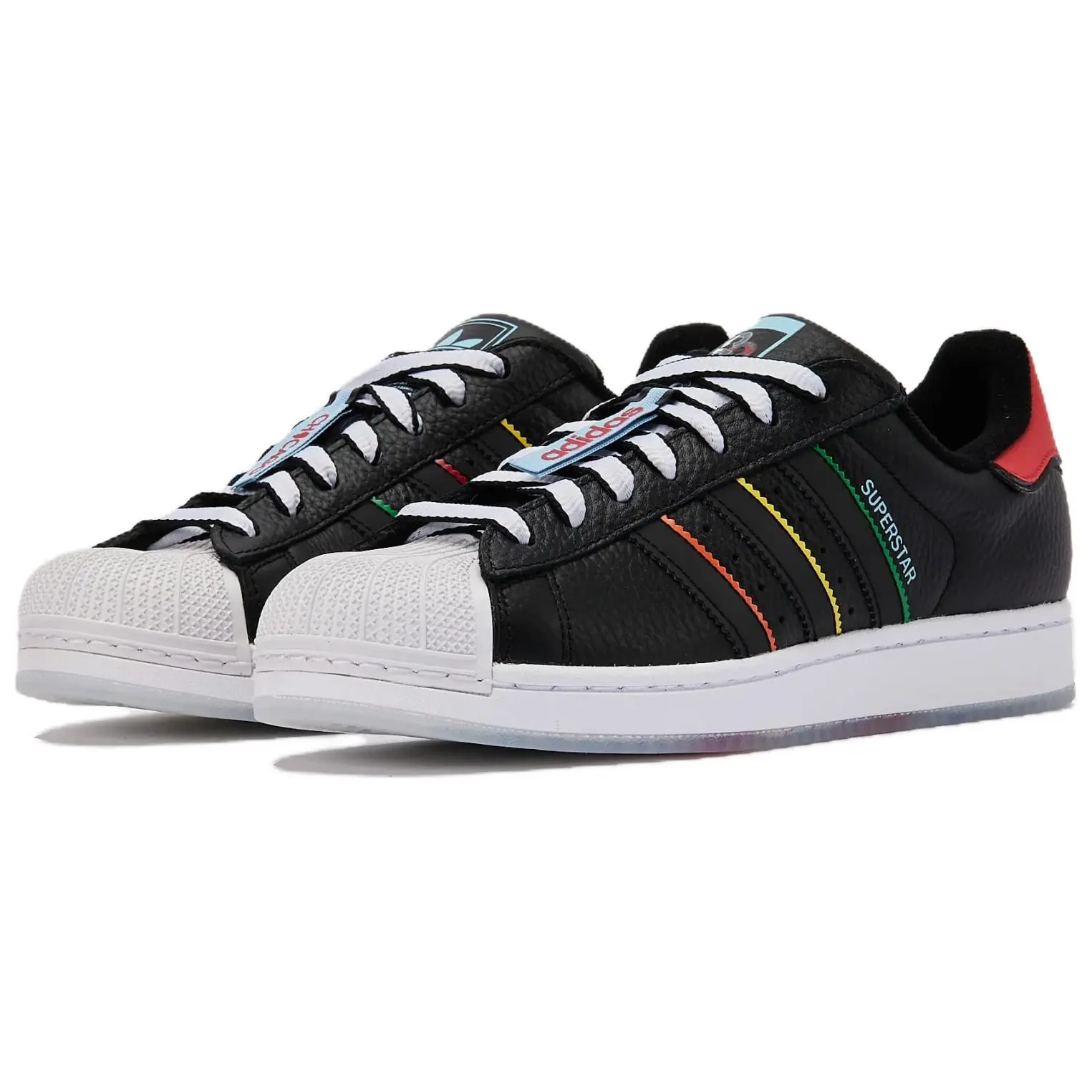 adidas Superstar 2 'Chicago' DTLR Exclusive Black Leather Sneaker, Men's/Women's Sports Footwear Shoe, Sports Shoes, Streetwear, Sneakers, Shell Toes, Limited Release, Retro, 7-13 (Us)