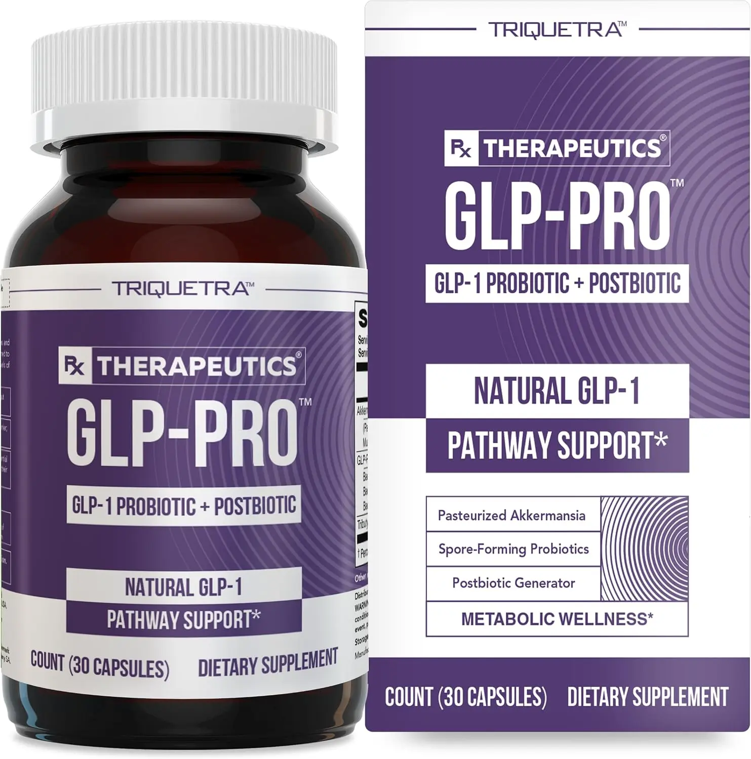 GLP-Pro Probiotic & Postbiotic Blend for Natural GLP-1 Support — Akkermansia MucT, ButyraGen Butyrate Generator & Spore Bacillus — Healthy Appetite, SCFA & Metabolic Balance — 30 Count