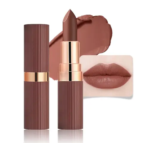 Matte Waterproof Lipstick for Adults - Non-Toxic Beeswax Base, High Pigmentation, Lightweight, Hydrating Lip Care, Long-Lasting, Smudge-Resistant, Silky Daily Use Cosmetic