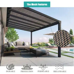 Permeable Outdoor Sun Shade Cover Patio Canopy Privacy Shade Panel Cover with Enforced Hems and Grommets on 4 sides - White/Smoke/Grey/Brown/Sand/Walnut