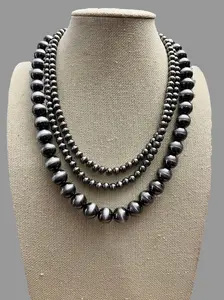 Desert Dreamer 3-Strand Western Faux Sterling Pearl Necklace — Single-Clasp Layered Look