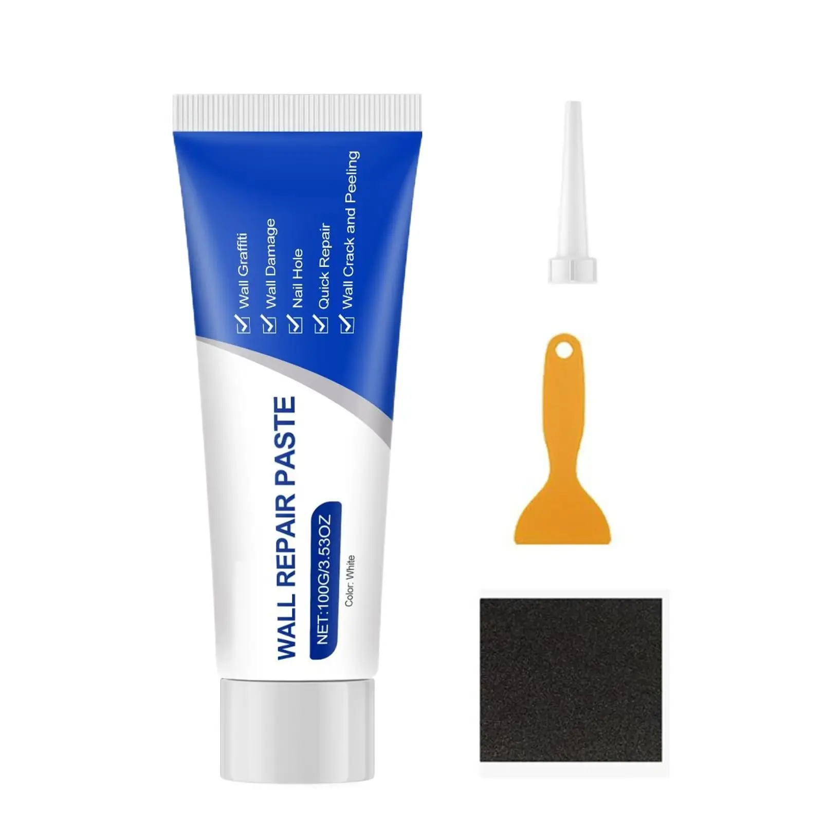 3Pcs Drywall Patch Repair Kit 250g, Wall Patch Repair Kit, Multi-use Spackle Repairs with Scraper for Walls, Interior Doors, Cabinets, Wardrobes