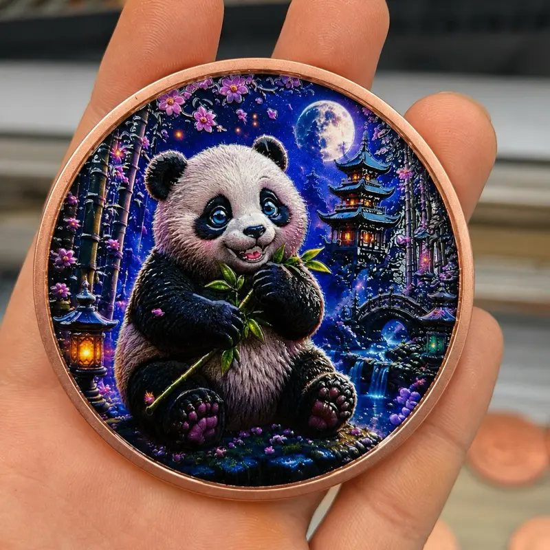 Baby and Adult Panda 5 oz Copper Round