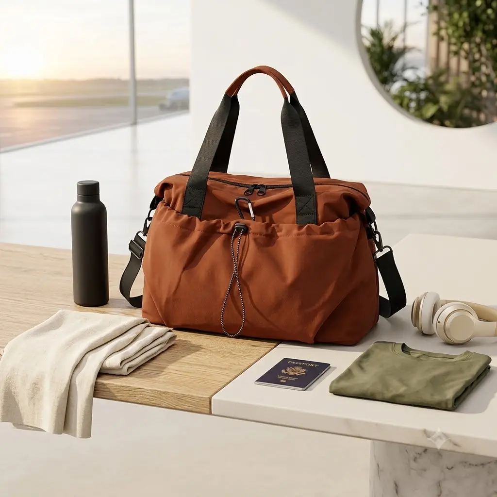 Female Large Capacity Travel Gym Bag - Universal Water-Resistant Moisture-Resistant Spill-Proof Wet&Dry Separation Tote with Luggage Trolley Sleeve, Lightweight Commuter Crossbody Handbag for Back to School Haul