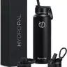 Hydropal 40oz Insulated Stainless Steel Tumbler Water Bottle - Heat Resistant Flask with Sporty Ombre Design, 2 Leakproof Lids (Straw & Spout), Handle for Gym Stuff, Camping Use