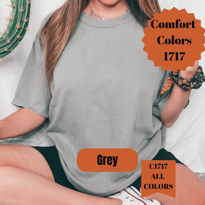 Comfort Colors Violet Shirt,  Violet Blank Shirt, 1717 Garment Dyed T-Shirt – Soft Purple Unisex Tee for DTG, Embroidery Tees, Vintage Shirt