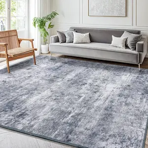Washable Rug 8x10 Rugs for Living Room, Soft Indoor Abstract Area Rug for Bedroom, Modern Neutral Non-Slip Backing Carpet, Low Pile Foldable Floor Rug