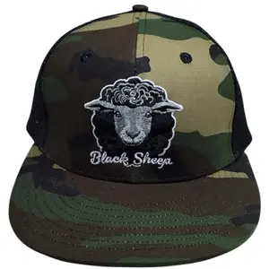 Black Sheep Brand BGA Embroidered Black Sheep Camo Trucker Hat with Distinctive Logo Design Cotton Material