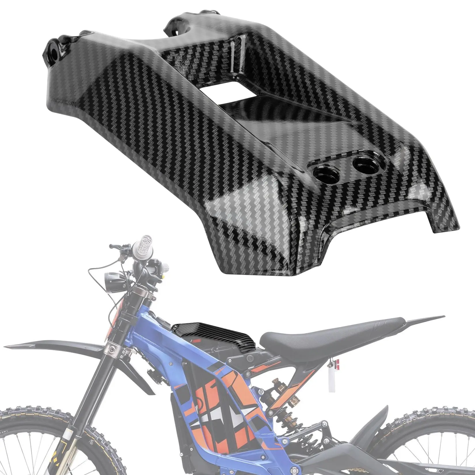 Battery Cover Water Transfer Carbon Fiber Battery Guard Pattern for Surron Light Bee X Off-road Electric Bike Motorcycle Accessories Sur-ron Parts Suron, Easy And Quick To Install