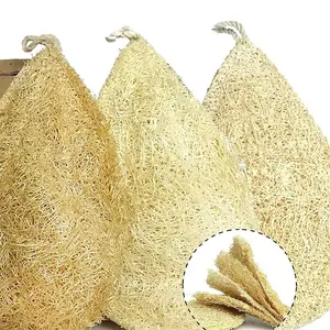 Natural Loofah Dish Sponge Pack 3 Vegetable Scrubber for Kitchen