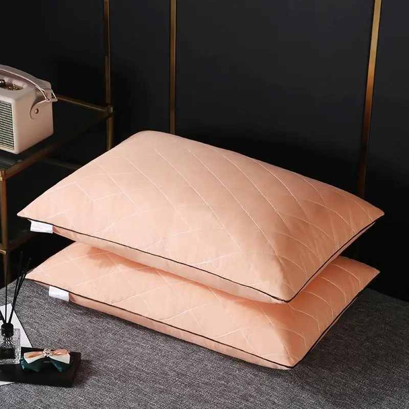 Polyester Plain Rhombus Pattern Pillow, 1 Count Breathable Skin-friendly Solid Color Pillow, Summer Soft Neck Support Cushion for Sleeping & Travel