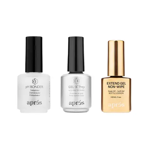 APRÉS Nail Extension Bundle, pH Bonder, Gel-X Prep & Non-Wipe Extend Gel, Complete Gel-X Nail Extension System for Long-Lasting Adhesion
