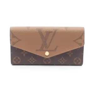 Pre-owned Louis Vuitton Canvas Small Leather Goods Portefeuille Sarah Monogram Giant Reverse Long Wallet