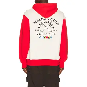 Malbon Golf Fesque Deck Hand Hoodie in Tofu & Red