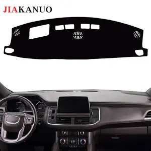 JIAKANUO Dash Cover Mat for GMC YUKON SLT SLE AT4（2021-2024） Dashboard Pad Carpe Sunscreen Heat Insulation Anti Glare Reflective Protection Black Polyester with Silicone Anti Slip Particles
