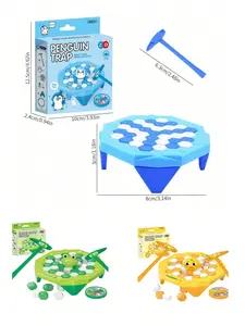 Mini Save Penguin On Ice Game Mini Size Penguin Trap Break Ice Activate Family Party Ice Breaking Kids Puzzle Table Knock Block,Boys Or Girls Christmas Birthday Gifts, Holiday Stocking Stuffers Present(Yellow)