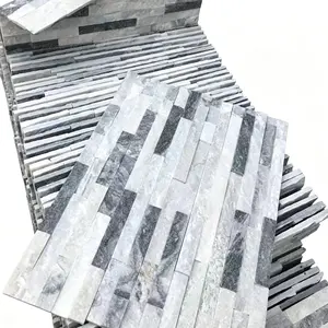 Modern natural cultural stone material for exterior villa walls, featuring surface cracks; eco-friendly and durable; wall tiles (set of 5 pieces).