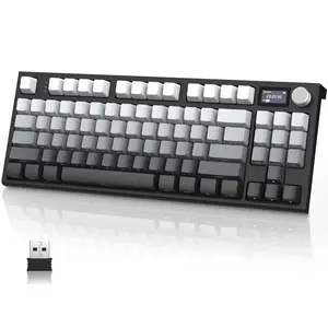 ATTACK SHARK K86 Wireless Mechanical Gaming Keyboard with 1.2" TFT Color Display & CNC Knob,Hot Swappable RGB Backlit,2.4GHz/Wireless/Wired Modes,Customizable Blue Whale Switch,PBT Keycaps for WIN/MAC