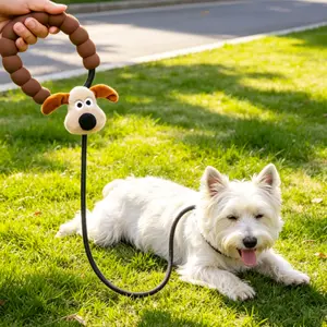 New DIY cartoon leash for dogs, anti-pull traction rope for walking dogs, pet supplies, with a cute, comfortable, soft foam handle that doesn't hurt the hand, dog accessories, outdoor travel, outdoor activity dog supplies