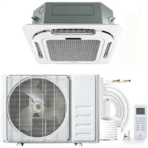 24000 BTU Ceiling Cassette Mini Split AC & Heat Pump, 22.5 SEER2, WiFi, 230V, 360° Airflow, 25FT Kit
