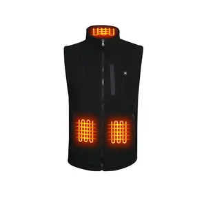 Fleece Heated Vest with 6 Heating Zones Lightweight Recycled Electric Fleece Vest 10000mA Battery Bank for Comfort and Warmth