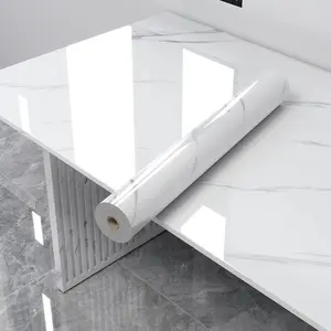 Marble Self-Adhesive Vinyl Wallpaper Roll, Marble Pattern Wallpaper, Heat Resistant, Easy Clean, Bathroom Kitchen Furniture Decor, Cabinet Door Protection Film