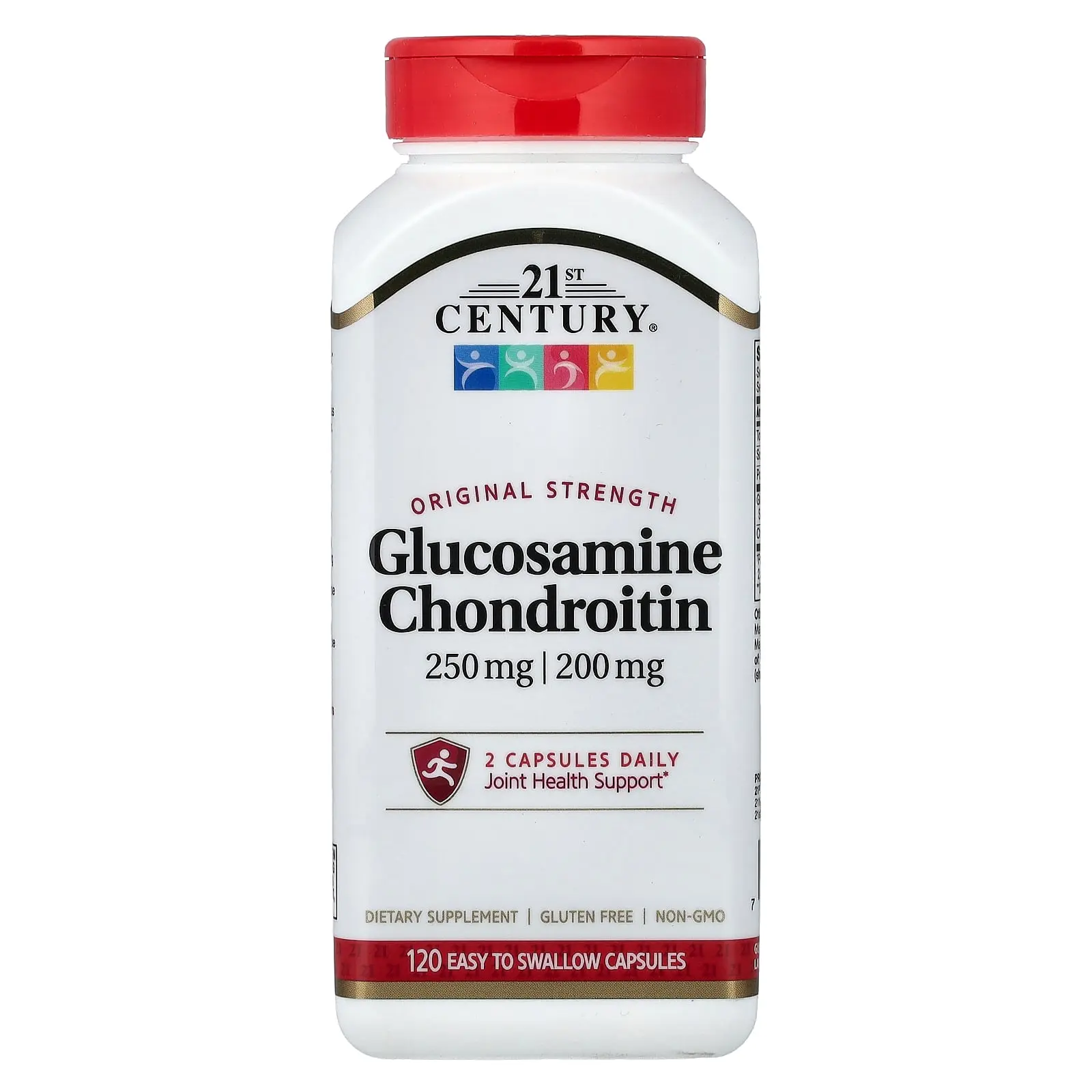 21st Century Glucosamine Chondroitin, 250 mg/200 mg, 120 Easy To Swallow Capsules | HSA/FSA Eligible