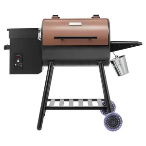VEVOR Wood Pellet Grill Smoker, 8 in 1 BBQ Grills for Outdoor Cooking, 456 Square Inches Cook Area Electric Grill and Smoker, with Digital Controller, Meat Probe, 500F Max Temperature, Black