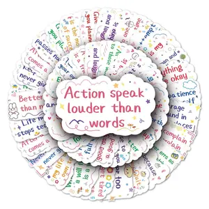 100pcs Motivational English Graffiti Pattern Sticker, Creative Graffiti Decorative Sticker For Computer, Notebook, Luggage, Refrigerator, Durable Adhesive Stickers