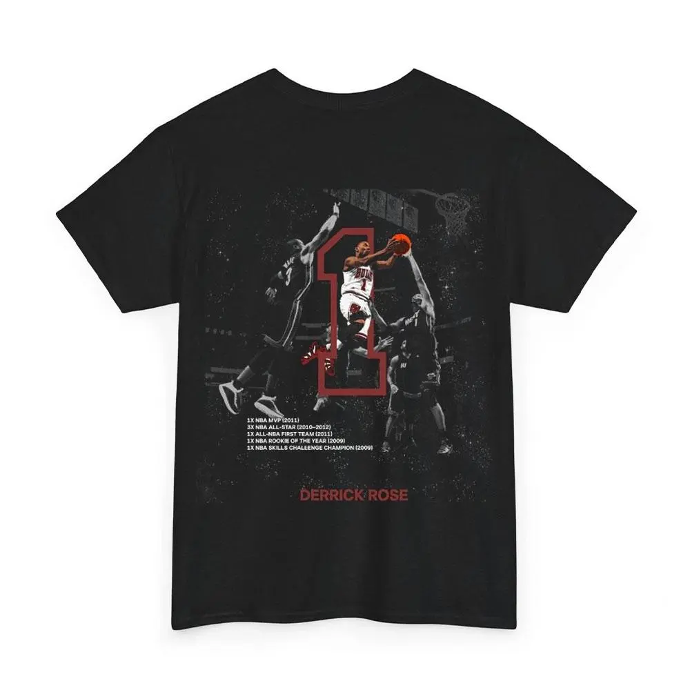 Derrick Rose Inspired Graphic T-Shirt Heavy Cotton Casual Tee