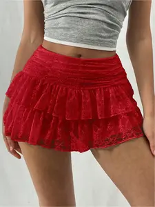 Women's lace floral midi skirt fitted with a minimalist, elegant and highly versatile design, perfect for multi-occasion wear including loungewear, casual outings, trips, gatherings, parties, music festivals, dance events and more.