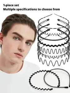 Men's and women's metal headbands, fashionable neutral black sports headbands, Zigzagheadband for home and outdoor hair accessories, elastic headbands suitable for daily wear, decoration and other purposes, and also a surprising and exquisite small gift.