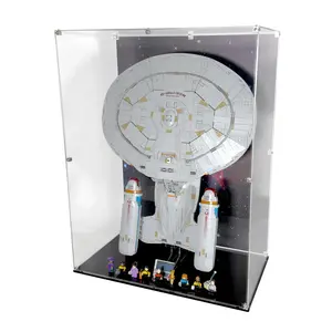 Acrylic Vertical Display Case UV Print Compatible with LEGO® 10356 Star Trek Enterprise D - Set Not Included