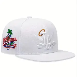 La Caps Retro Design Heat-Resistant Fitted Cap for Men and Women - White Color, Ideal for Everyday Wear