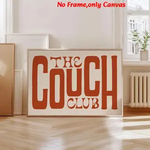 1pc, wall art, vintage poster, sofa club print above sofa wall art eclectic entry, red eye-catching font poster, bedroom aesthetic, living room decor, apartment decor, Modern home decor, housewarming gift, unframed
