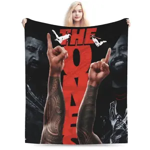 A flannel blanket with Jey Uso cartoon print, soft and durable, a must-have item for college dormitories, offices, sofas, beds or camping