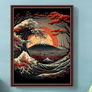 The Great Wave off Kanagawa DIY Diamond Arts Colorful Painting Kit without Frame, 5D Diamond Arts Colorful Painting Kit, Wall Art Decor for Home