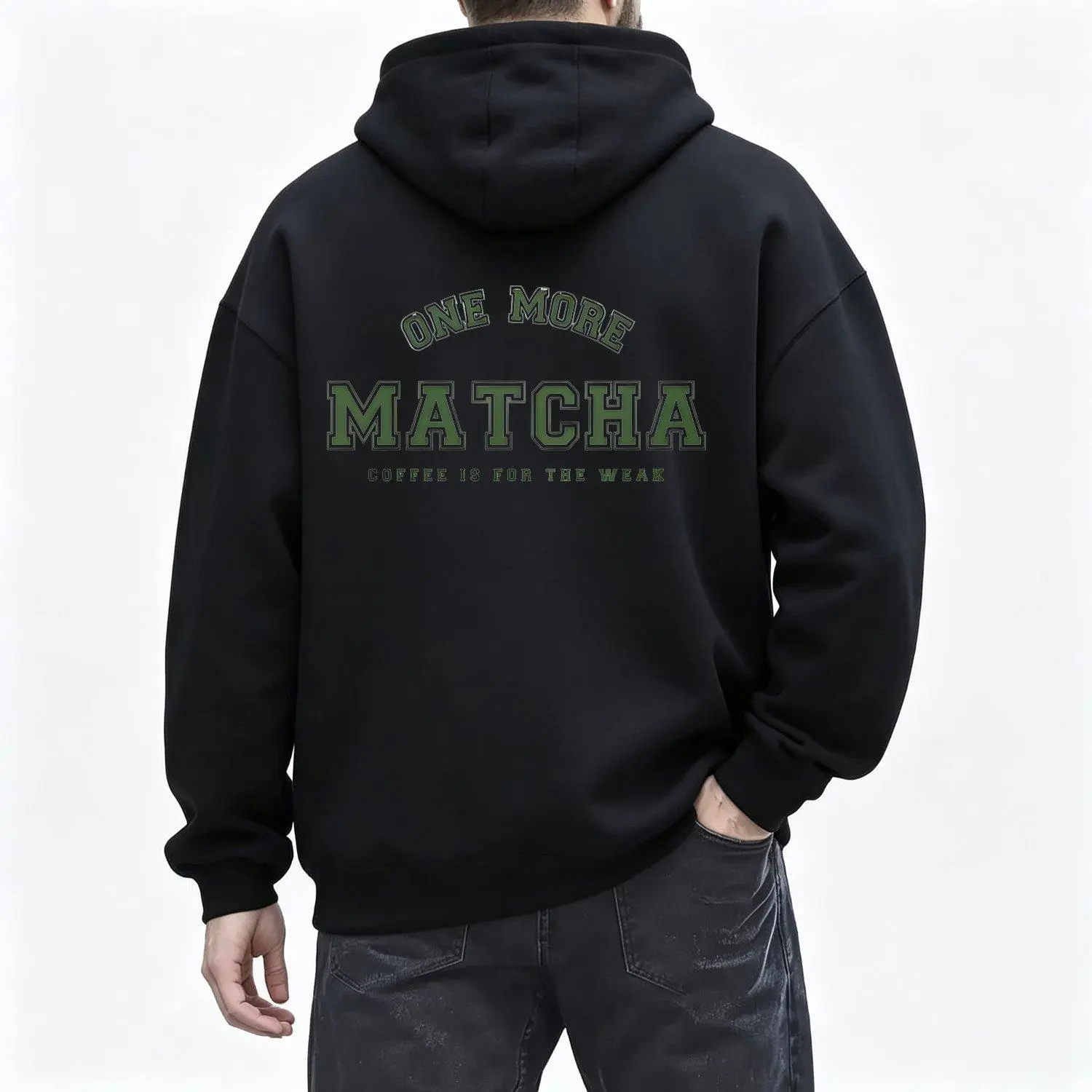 Men’s Hoodie Featuring Matcha Green Tea Barista Granola Design Coffee Is For The Weak Matcha Latte Style Casual Comfortable Pullover Sweatshirt