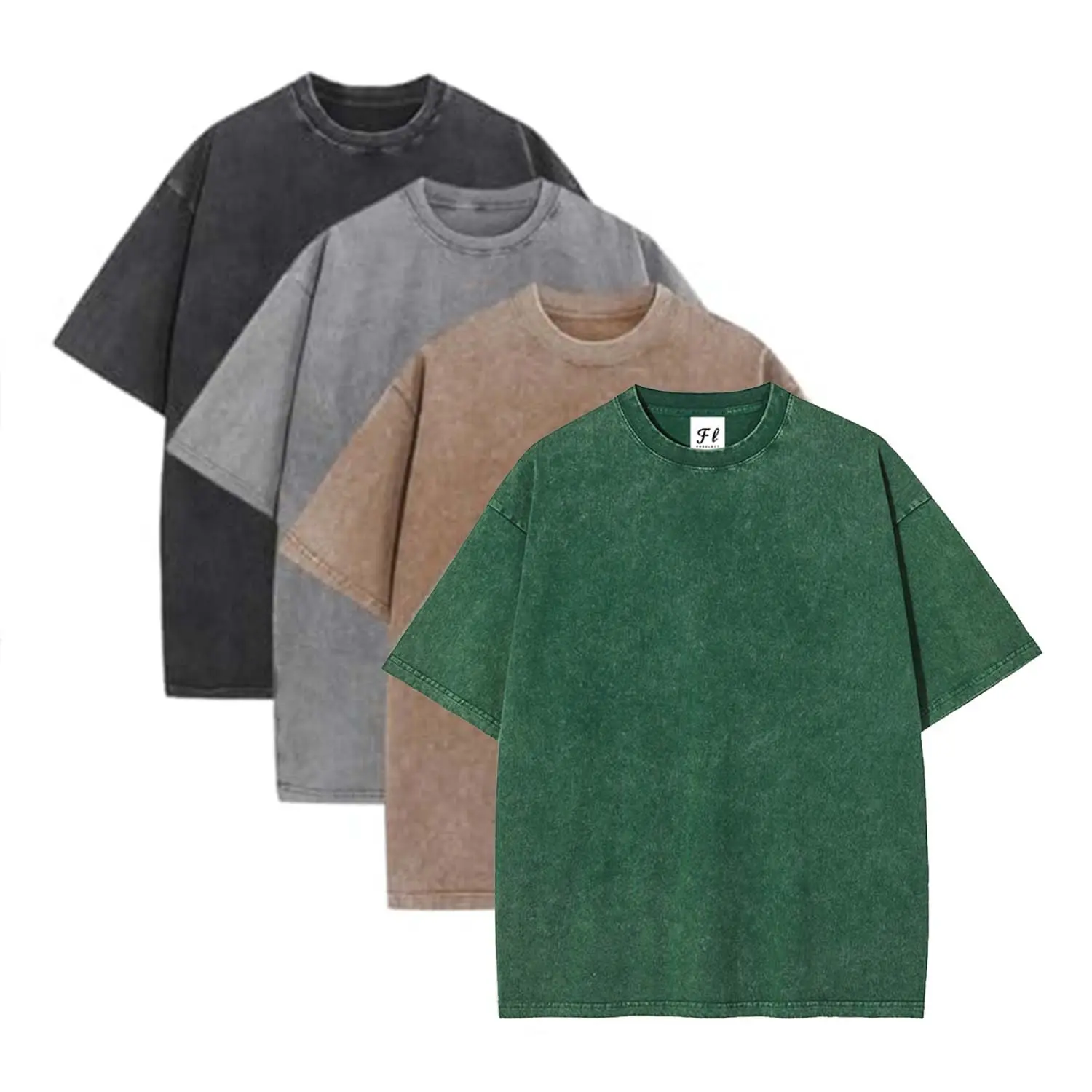 1/4 Pack Oversized Tshirts Unisex Gym Vintage Heavyweight T Shirts Cotton Workout Acid Wash Baggy Tees