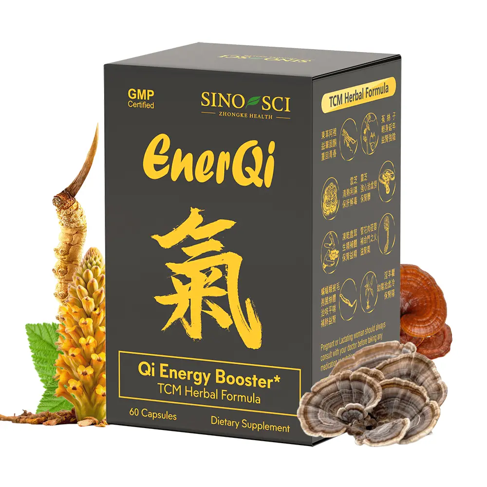 Sino-Sci EnerQi, Energy Booster & Support Stamina, Kidney Health Supplement, 60 Caps