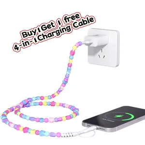 Buy one, get one free. 4-in-1 smartphone fast-charging cable—stylish and eye-catching, compatible with a wide range of devices. Supports USB-A, USB-C, and Lightning connectors for iPhone 15/16/17, and is also compatible with Samsung Type-C phones.