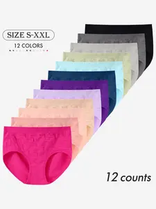 Women's Solid Color Panty, Breathable Comfortable Panty for Daily Wear, Women's Underwear for All Seasons, Soft Comfy Brief
