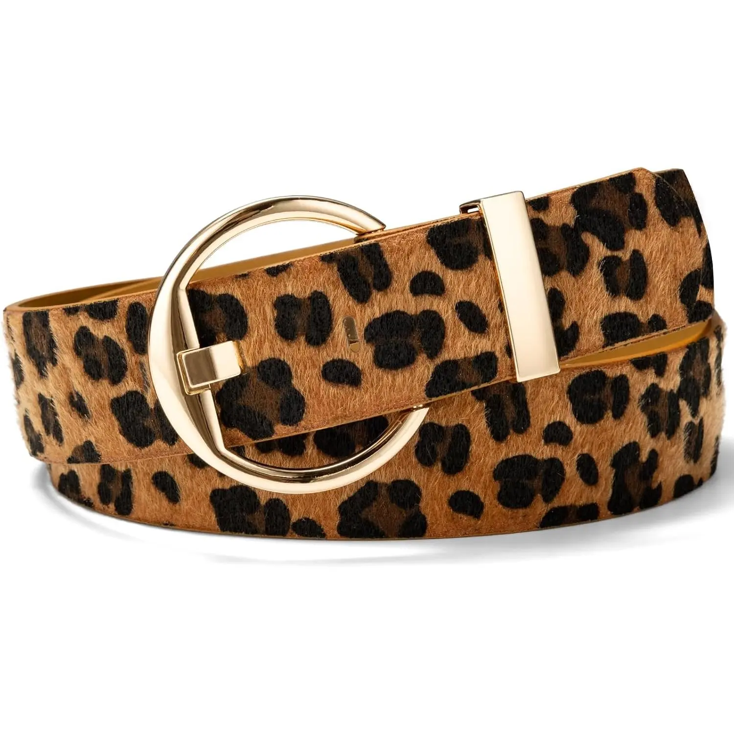 Women’s Leopard Print Leather Belts for Women, Cheetah Print Belt