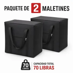Extra Large 70LB Capacity Travel Storage Bags – Pack of 2 .paquete de 2 maletines con capacidad hasta 70 lbs cada uno