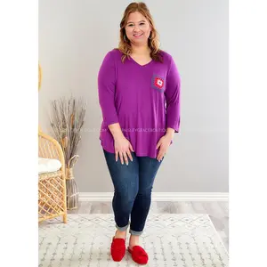 Just Can't Help It Top - Purple -FINAL SALE