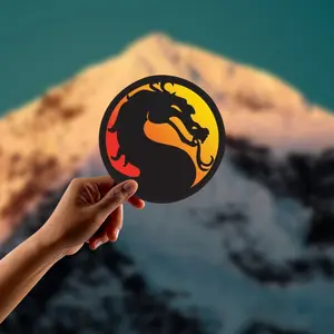 Mortal Kombat Sticker - Retro Video Game Combat Design with Dynamic Action Poses, Bright Colors, Self-adhesive Matte Vinyl Stickers, Suitable for Gaming Consoles, Laptops, Phone Cases, Game Accessories, Player Decoration, Action Theme Design