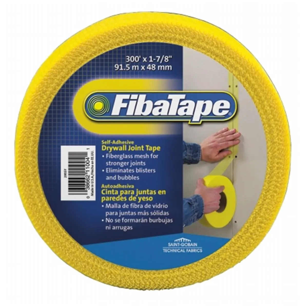 FDW Saint Gobain Self-Adhesive Drywall Joint Tape, 1-0.88in x 300ft Yellow FibaTape
